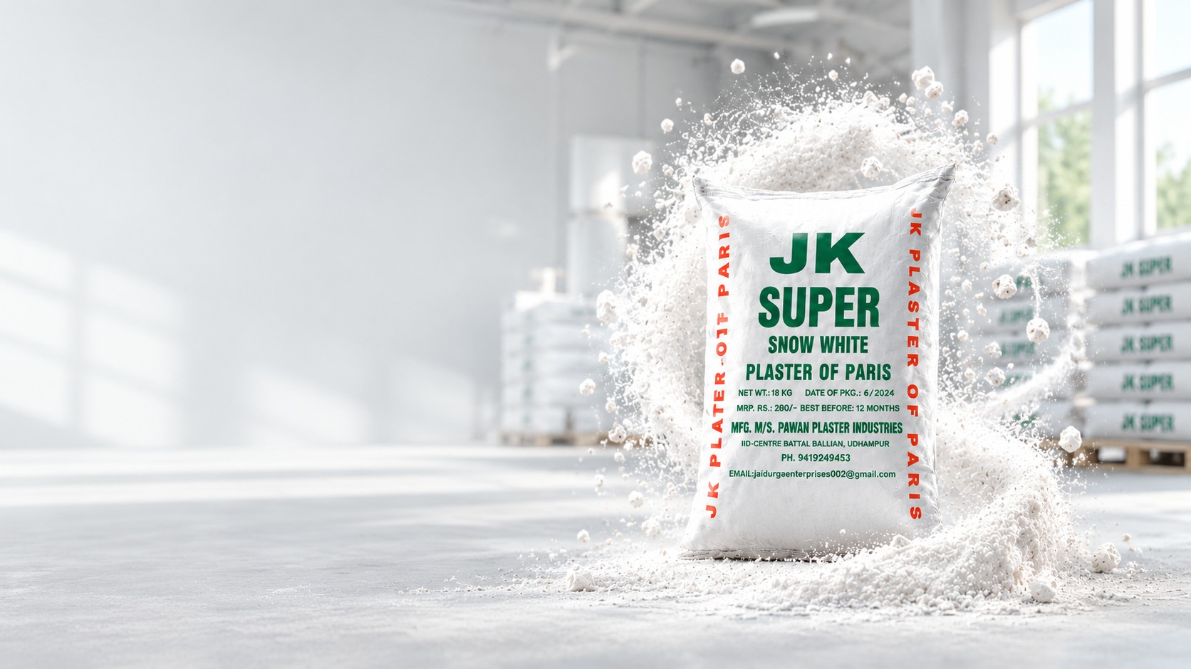 JK Super Snow White Plaster of Paris product bag